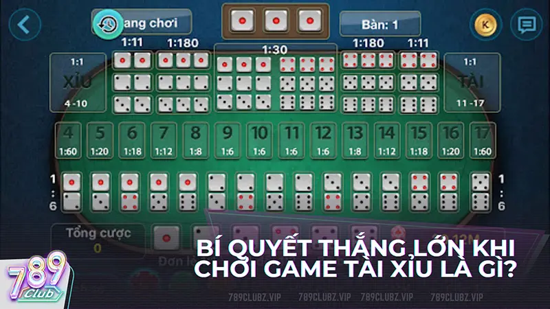 Bí quyết thắng lớn khi chơi game tài xỉu là gì?