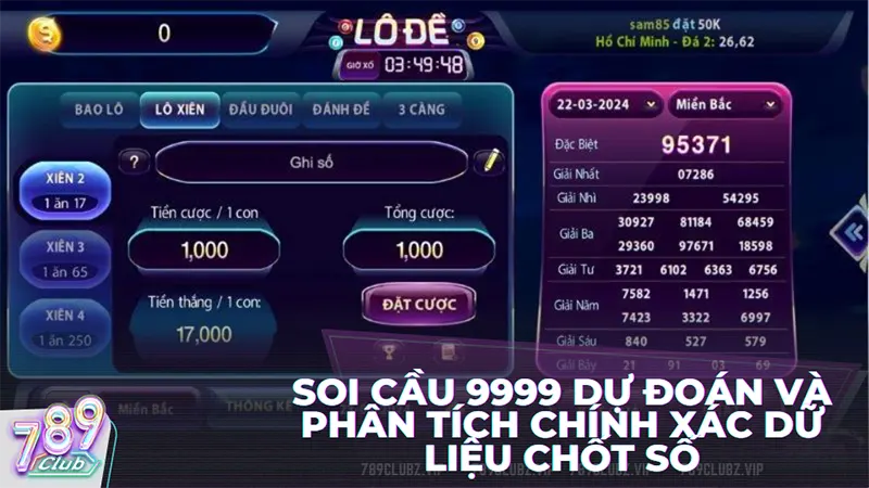 Căn cứ trên phương pháp soi cầu 9999 nhằm xác định những con số may mắn nhất có thể về bờ